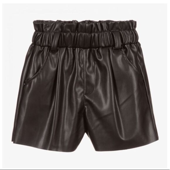 MAYORAL BLACK FAUX LEATHER SHORTS - Picture 3 of 3
